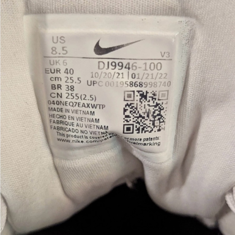 Women's Nike Air Force 1 PLT.AF.ORM Triple White Size 8.5 - Picture 13 of 13